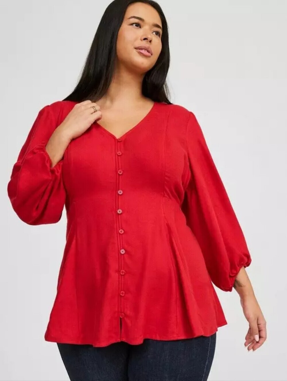 Torrid Fit and Flare Tunic In Softest Red Flannel